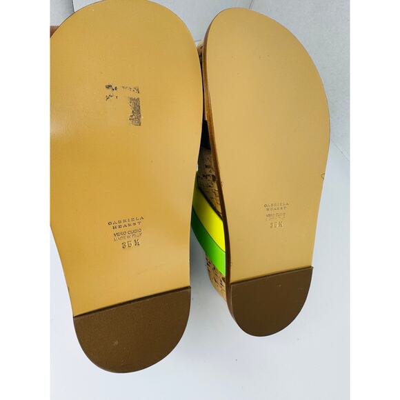 Gabriela Hearst Striker cork Platform Sandal in Black & Lime nappa Leather 35.5 - Picture 5 of 8